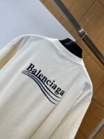 Balenciaga Embroidered Logo Crew Neck Short Sleeve T-Shirt 1 - 图片 6