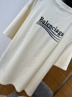Balenciaga Embroidered Logo Crew Neck Short Sleeve T-Shirt 1 - 图片 7