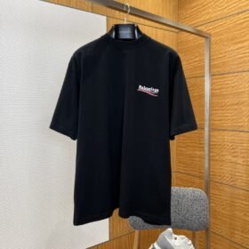 Balenciaga Embroidered Logo Crew Neck Short Sleeve T-Shirt 2