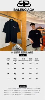 Balenciaga Embroidered Logo Crew Neck Short Sleeve T-Shirt 2 - 图片 10