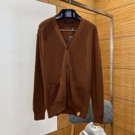 LV Leather Label Knit Cardigan