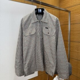 Balenciaga Checkered Pocket Zipper Jacket Coat