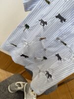 LV Animal Embroidered Striped Short-Sleeve Shirt - 图片 4