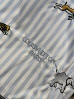 LV Animal Embroidered Striped Short-Sleeve Shirt - 图片 7