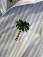LV Animal Embroidered Striped Short-Sleeve Shirt - 图片 8