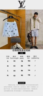 LV Animal Embroidered Striped Shorts - 图片 10