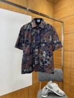 LV Floral Camouflage Print Short-Sleeve Shirt