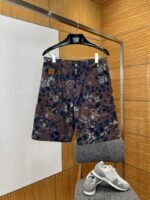 LV Workwear Leopard-Print Floral Shorts