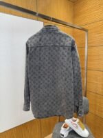LV Full-Print Lapel Single-Button Denim Shirt 1 - 图片 2