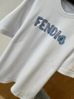Fendi Alphabet Floral Embroidered Short-Sleeve T-Shirt - 图片 4