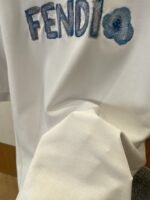 Fendi Alphabet Floral Embroidered Short-Sleeve T-Shirt - 图片 5
