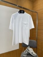Prada Triangle Logo Pocket Crew Neck Short Sleeve T-Shirt 2