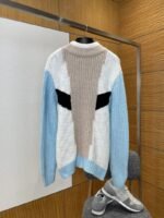 LV Embroidered Color-Blocked Zipper Knit Jacket - 图片 2