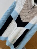 LV Embroidered Color-Blocked Zipper Knit Jacket - 图片 4