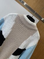 LV Embroidered Color-Blocked Zipper Knit Jacket - 图片 6