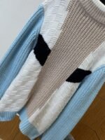 LV Embroidered Color-Blocked Zipper Knit Jacket - 图片 7