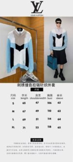 LV Embroidered Color-Blocked Zipper Knit Jacket - 图片 10