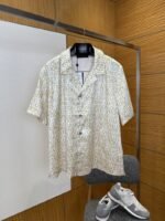 LV All-Over Letter Print Short-Sleeve Shirt
