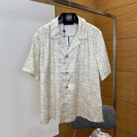 LV All-Over Letter Print Short-Sleeve Shirt