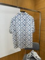 LV logo-printed mulberry silk short-sleeve shirt - 图片 2