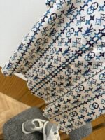 LV logo-printed mulberry silk short-sleeve shirt - 图片 4