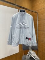 Balenciaga Embroidered Logo Stand Collar Jacket 1