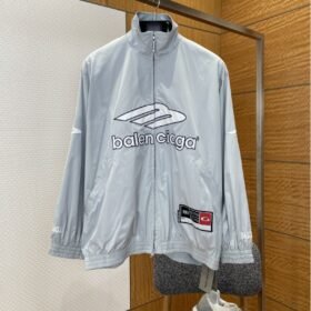 Balenciaga Embroidered Logo Stand Collar Jacket 1