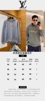 LV Embroidered Leather Label Hooded Sweatshirt - 图片 10