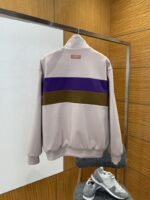 LV Color-Block Striped Stand Collar Zipper Jacket 1 - 图片 2