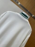 LV Leather Label color clash Stripe Stand Collar Jacket Coat - 图片 6
