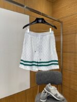 LV Color-Block Striped Plaid Jacquard Shorts