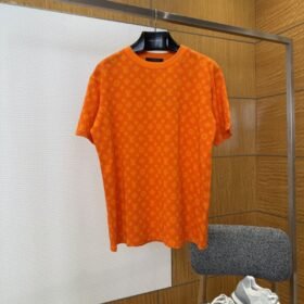 LV Logo Pattern Crew Neck Short Sleeve T-Shirt