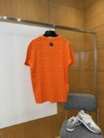 LV Logo Pattern Crew Neck Short Sleeve T-Shirt - 图片 2