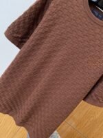 LV Embroidered Check Jacquard Knit Short-Sleeve T-Shirt 1 - 图片 4