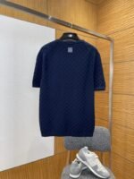 LV Embroidered Check Jacquard Knit Short-Sleeve T-Shirt 2 - 图片 2