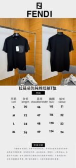 Fendi Pocket Zipper Decorated Cotton Short-Sleeve T-Shirt 1 - 图片 10