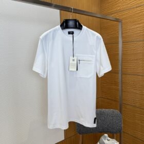 Fendi Pocket Zipper Decorated Cotton Short-Sleeve T-Shirt 2