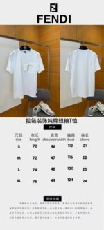 Fendi Pocket Zipper Decorated Cotton Short-Sleeve T-Shirt 2 - 图片 10