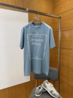 Dior Blue Embroidered Knit Short-Sleeve T-Shirt