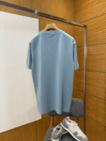 Dior Blue Embroidered Knit Short-Sleeve T-Shirt - 图片 2