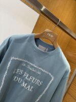 Dior Blue Embroidered Knit Short-Sleeve T-Shirt - 图片 3