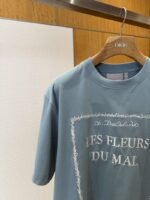 Dior Blue Embroidered Knit Short-Sleeve T-Shirt - 图片 4