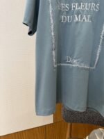 Dior Blue Embroidered Knit Short-Sleeve T-Shirt - 图片 5