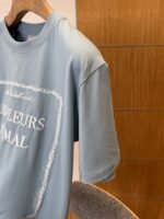 Dior Blue Embroidered Knit Short-Sleeve T-Shirt - 图片 7