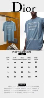 Dior Blue Embroidered Knit Short-Sleeve T-Shirt - 图片 10
