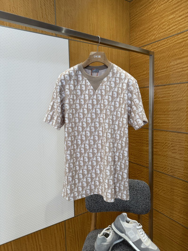 wsxc1773204548557_0.jpg Dior Letter Logo All-Over Print Knit Crew Neck Short Sleeve T-Shirt 2 - 图片 1