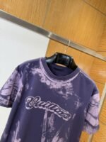 LV Tie-Dye Print Letter Crew Neck Short-Sleeve T-Shirt 2 - 图片 3