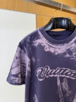 LV Tie-Dye Print Letter Crew Neck Short-Sleeve T-Shirt 2 - 图片 4