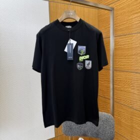 Dior Embroidered Jacquard Crew Neck Short-Sleeve T-Shirt 1