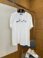 LV Animal Letter Embroidered Crew Neck Short-Sleeve T-Shirt